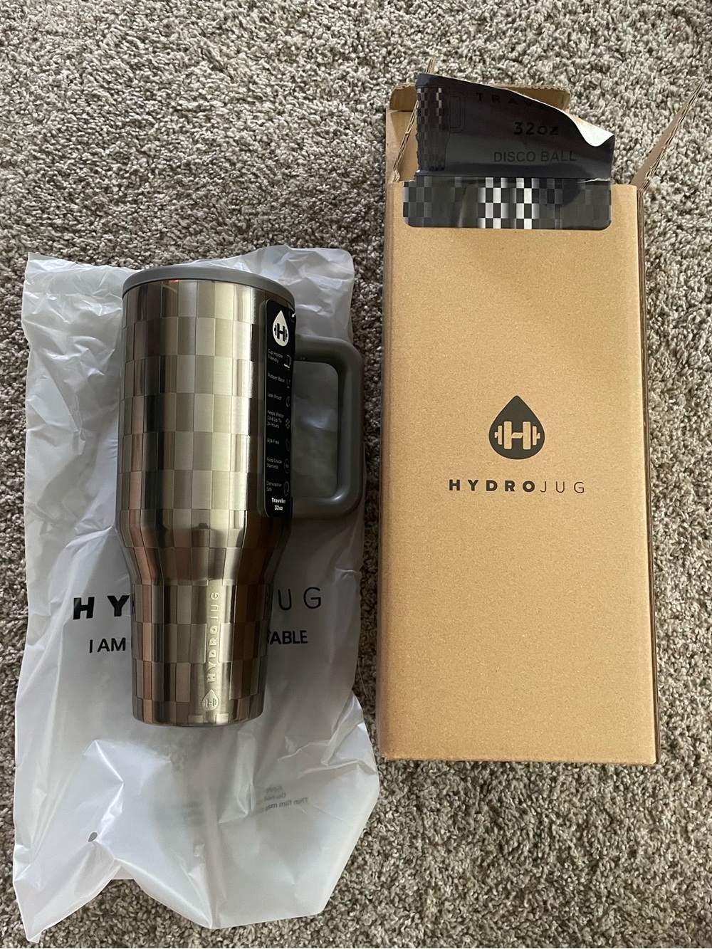HydroJug Disco Ball Travel Mug - Light Gray